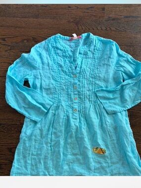 Lilly Pulitzer Turquoise Tunic Blouse